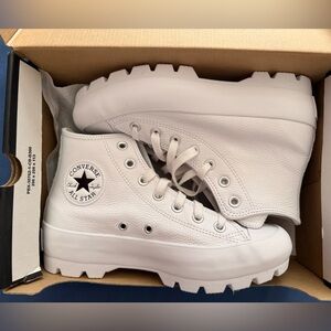 Converse White Platform High-Top Sneakers
